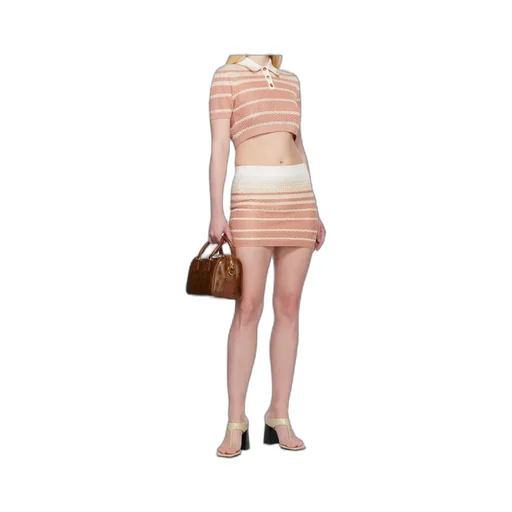 Striped Cropped Polo Shirt