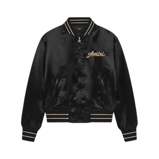 Club Amiri Embroidered Satin Bomber Jacket