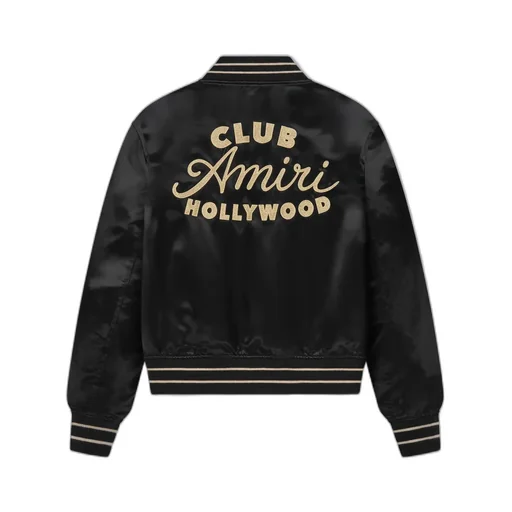 Club Amiri Embroidered Satin Bomber Jacket
