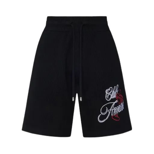 Embroidered-Lettering Shorts