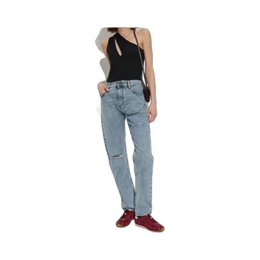 Distressed Knee-Detail Jeans
