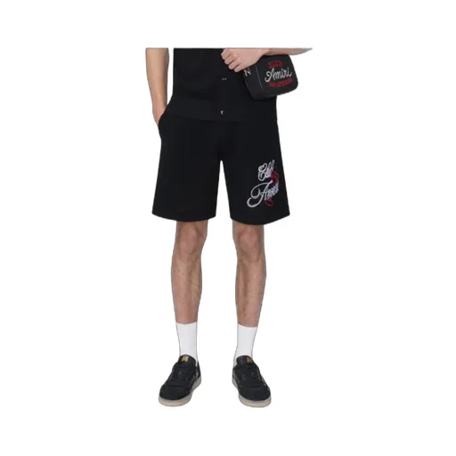Embroidered-Lettering Shorts