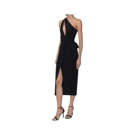 One-Shoulder Wrap Midi Dress