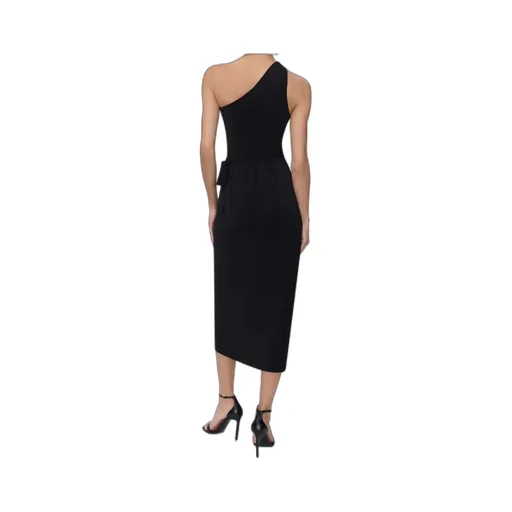 One-Shoulder Wrap Midi Dress