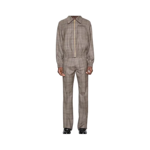 Zip-Up Checked Jacket