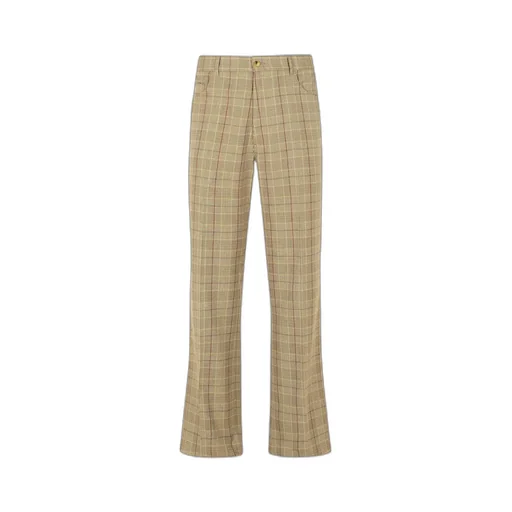 Checked Flared Trousers