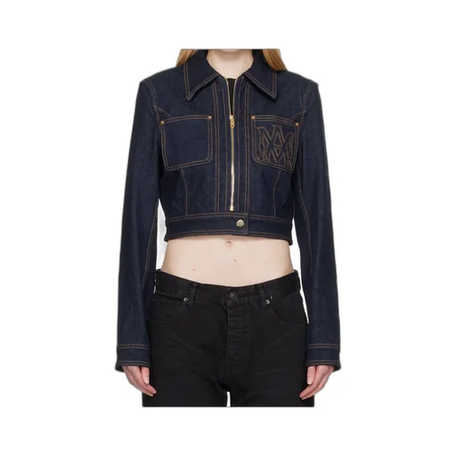 Zip-Up Cropped Denim Jacket