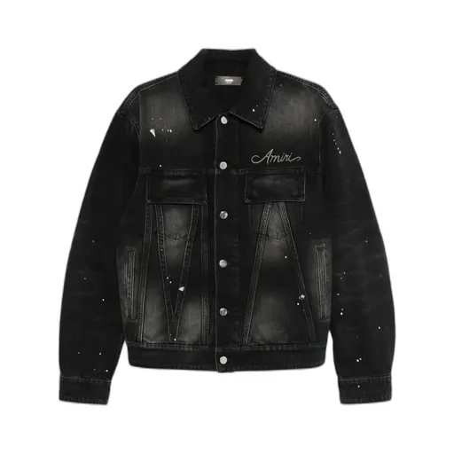 Paint-Splatter Denim Jacket