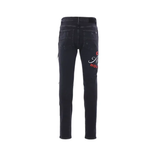 Embroidered Distressed Jeans