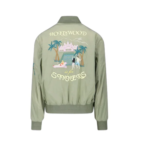 Zip-Up Embellished Bomber Jacket