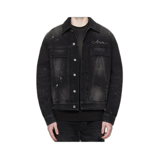 Paint-Splatter Denim Jacket