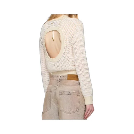 Open Back Crochet Polo Shirt