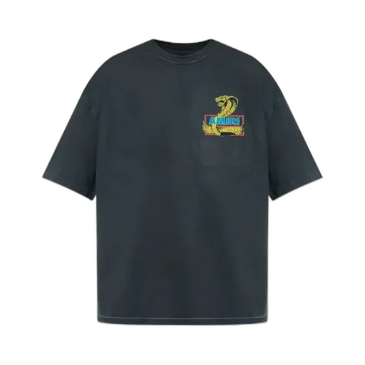Snake-Print Cotton T-Shirt