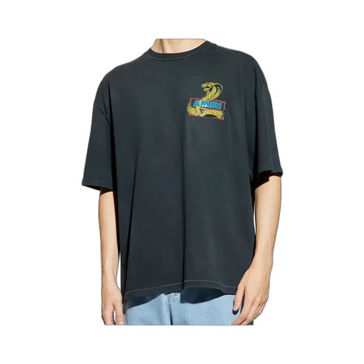 Snake-Print Cotton T-Shirt