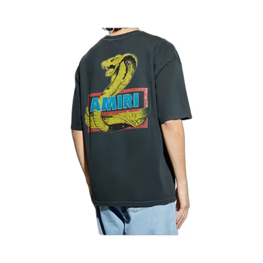 Snake-Print Cotton T-Shirt