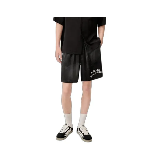 Hollywood Logo Embroidered Silk Shorts