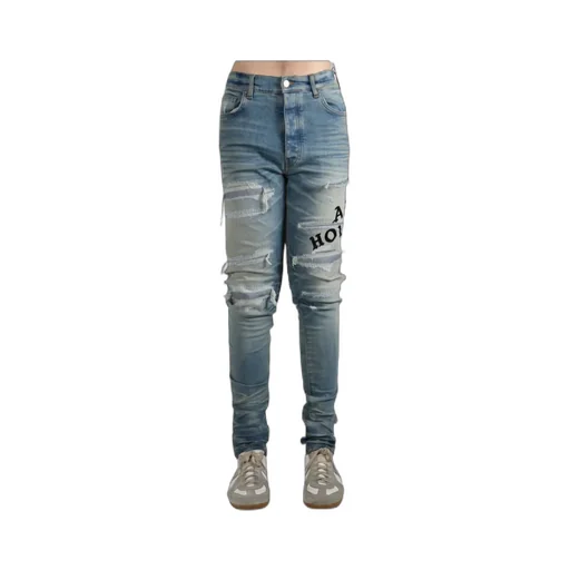 Distressed Embroidered Jeans