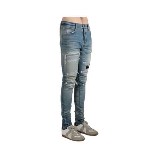 Distressed Embroidered Jeans
