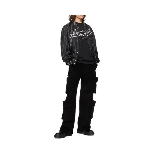 Mid-Rise Wide-Leg Corduroy Cargo Trousers