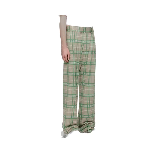 Double Pleat Checked Casual Pants