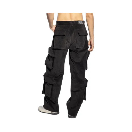 Mid-Rise Wide-Leg Corduroy Cargo Trousers