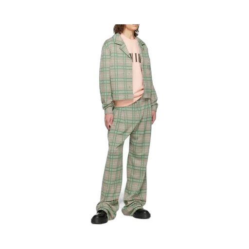 Double Pleat Checked Casual Pants