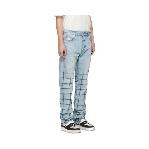 Faded Out Plaid Jeans