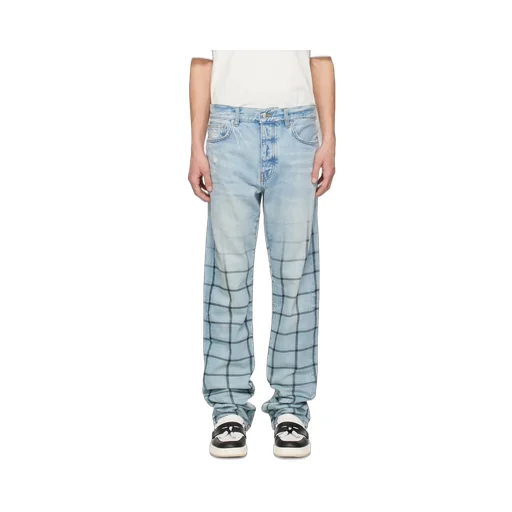 Faded Out Plaid Jeans
