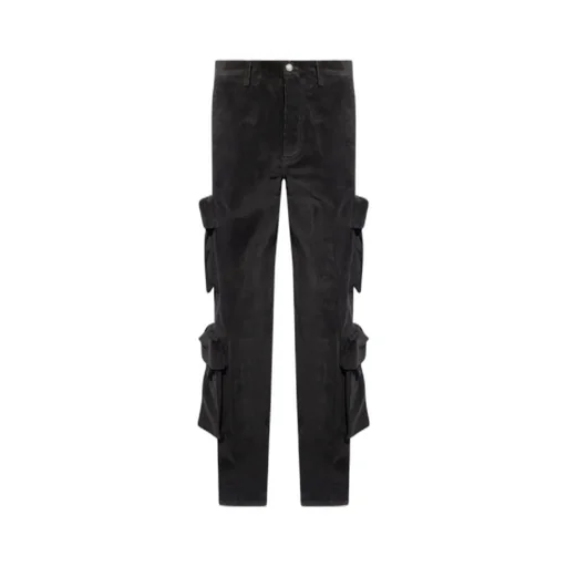 Mid-Rise Wide-Leg Corduroy Cargo Trousers