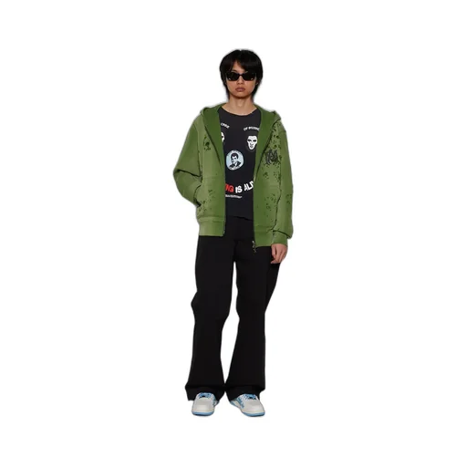 Mid-Rise Flared Trousers