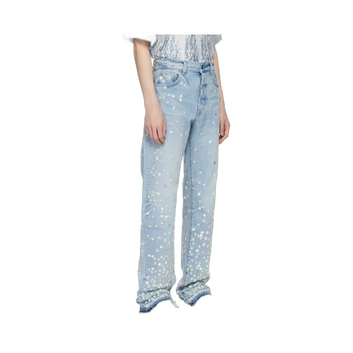 Spot-AppliquÉD Straight-Leg Jeans