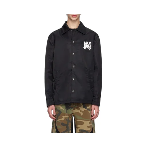 Ma Printed Buttoned Straight Hem Jacket