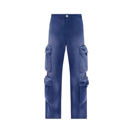 Logo-Jacquard Cotton Cargo Jeans