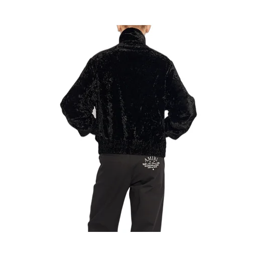 Crushed-Velvet Zip-Up Track Jacket