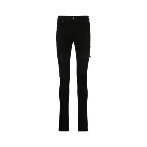 Ripped-Knee Logo-Print Skinny Jeans