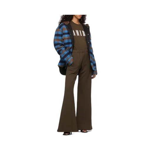 High-Waisted Wide Leg Track Trousers
