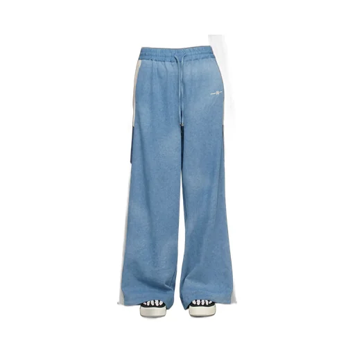 Chambray Wide Leg Track Pants