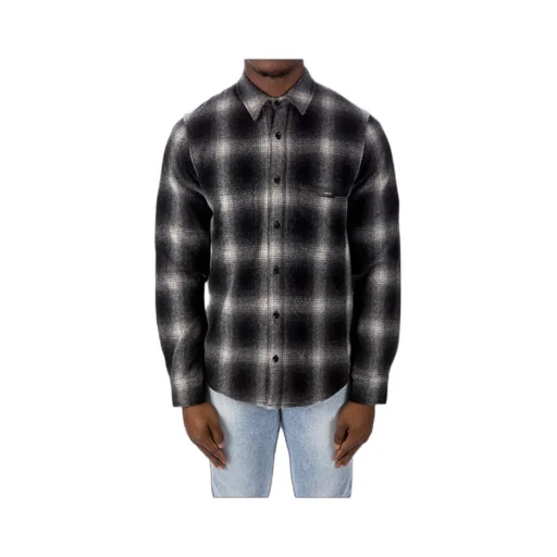 Logo Patch Check-Print Shirt