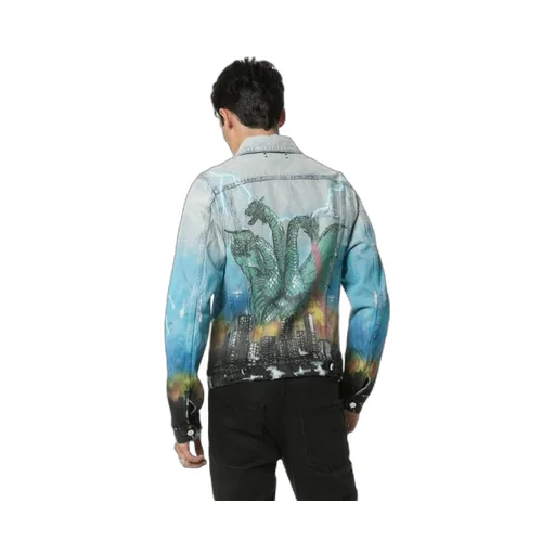 City Pattern Denim Jacket