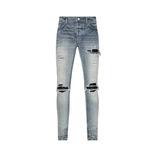 Distressed-Finish Ripped Skinny Jeans