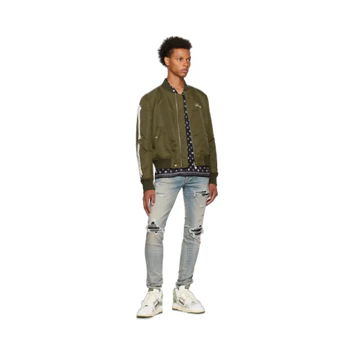 Distressed-Finish Ripped Skinny Jeans
