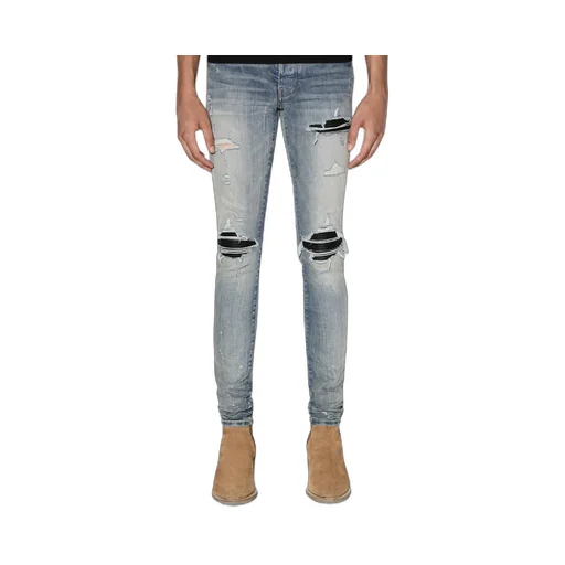 Distressed-Finish Ripped Skinny Jeans
