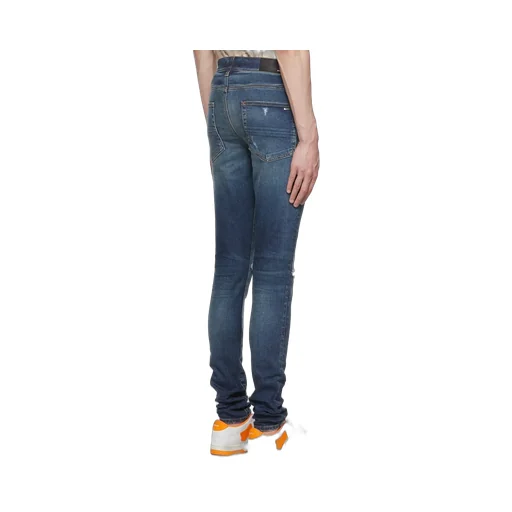 Ripped-Detail Straight-Leg Jeans