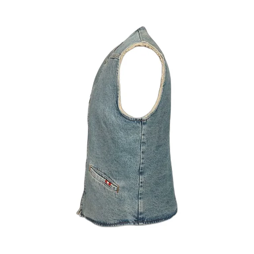 Zip-Front Denim Vest