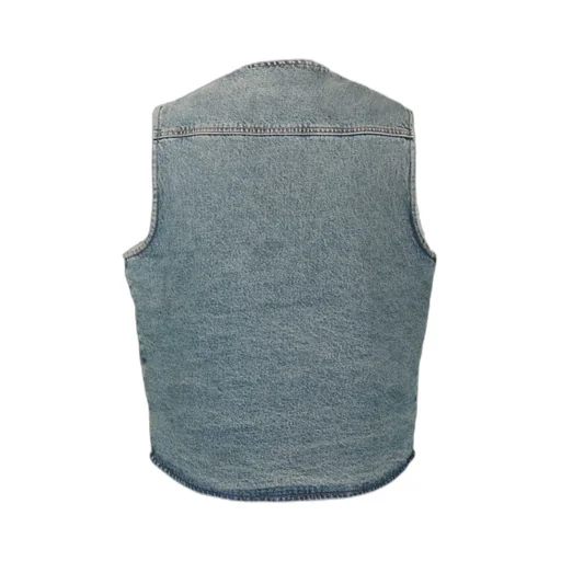 Zip-Front Denim Vest