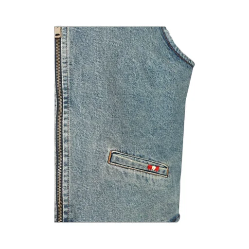 Zip-Front Denim Vest