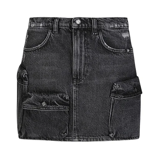 Belt-Loop Denim Skirt