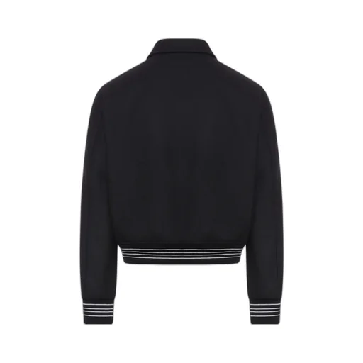 Logo Embroidered Bone Jacket
