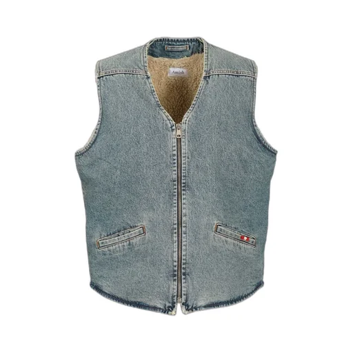Zip-Front Denim Vest