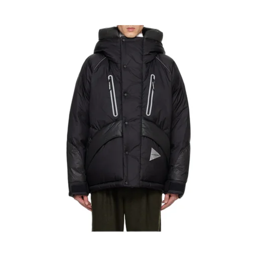 Logo Printed Panelled Puffer Jacket